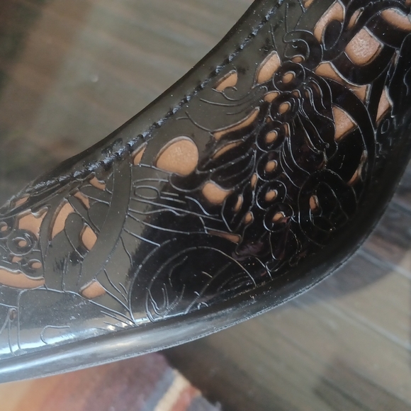 Prada Patent leather Laser Cut Floral Design Peekaboo Heel - Picture 8 of 12